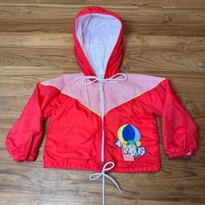 Vintage Baby Jacket No Size Hot Air Balloon Mouse Red Hooded